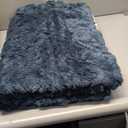 EverGrace Jacquard Boho Sherpa Fleece Throw Blanket for Couch, Super Soft Cozy Fuzzy Plush Blankets for All Seasons, Reversible Thick Warm Blanket for Bed, Sofa, Living Room, Stormy Blue, 50" x 60"