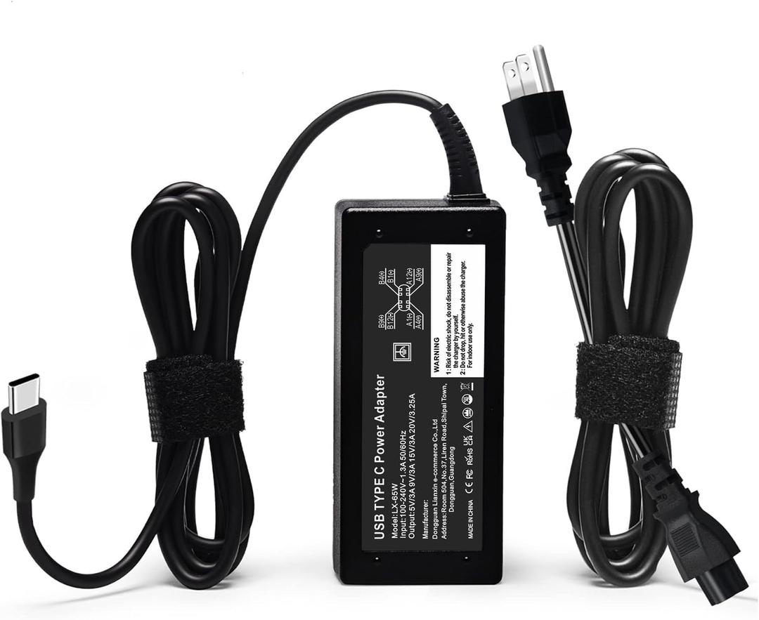 GVKRLXZ Replacement for 65W Dell Laptop Charger USB-C;Compatible with Dell Latitude/Chromebook/XPS 65 Watt USB Type C AC Power Adapter Cord