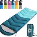 Sleeping Bag 4 Seasons Adults & Kids for Camping Hiking Trips Warm Cool Weather,Lightweight and Waterproof with Compression Bag,Indoors Outdoors Activities