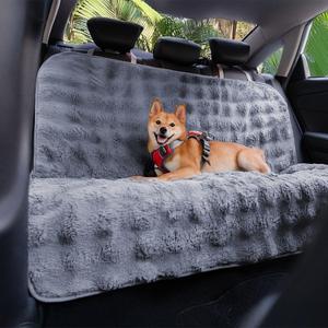 FUNNY FUZZY Fluffy Dog Car Seat Cover for Back Seat (Bench), Water-Resistant with Nonslip Backing,Pet Seat Protector for Cars SUVs Trucks (53"26"22")