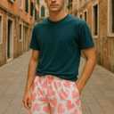 Mens Quick Dry Graphic Shorts Inner Drawstring Athletic Workout Short Deisgner Running Outdoor Casual with Pockets (X-Large, 06-love_white)