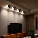 4-Pack 6-Inch Stick-On Recessed Light Half Shields, Black Anti-Glare Light Diffuser Covers for Ceiling Can Lights, Easy Peel-and-Stick Installation