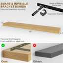 Fun Memories Floating Shelves for Wall, 48Inch Long Floating Shelves Set of 1, Hanging Shelf with Invisible Brackets, Wood Shelves for Living Room, Bedroom, Kitchen, Oak, 48"W x 6.5"D