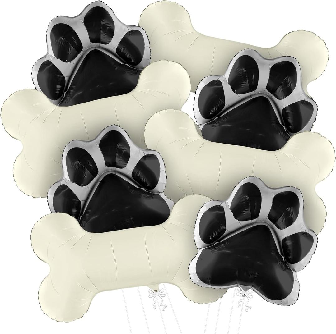 KatchOn, Large Dog Balloons - 29 Inch, Pack of 8 | Dog Balloons for Birthday Party, Paw Print Balloon | dog Party Decorations, paw Balloon | Lets Pawty Birthday Decorations (Black)