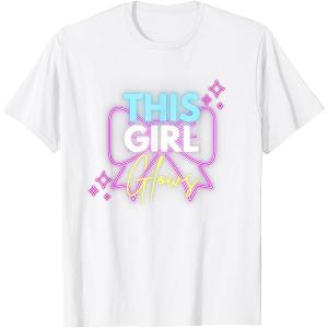 This Girl Glows for Kids Tie Dye Bright Colors 80's and 90's T-Shirt