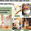 Greek Yogurt Strainer + Yogurt Strainer 4 Pressure Modes - BPA-Free Detachable Yogurt Press for Homemade Thick Yogurt & Cheese (White)