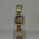 Gold Metal Bracelet for Apple Watch SE 3 Bands 40mm for Women with Bling Case, Dressy Magnetic Slim Strap for iWatch Band SE Series 6 5 4 for Girl, Fancy Stainless Steel Mesh Loop iPhone Wristband