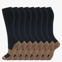 Charmking  8 Pairs Compression Socks for Men & Women 20-30 mmHg Knee High Nurse Pregnant Running Medical and Travel Athletic L/XL