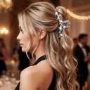 CAKURE Gold Claw Clip Fancy Hair Clips Rhinestone Hair Claw Clips Sparkly Hair Accessories for Women (Pack of 2) (a-gold&silver)
