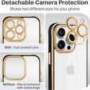 Compatible with iPhone 14 Pro Case, Works with Magnetic Wireless, Upgraded Full Camera Protection, Clear Back with Electroplated Edge, Slim Phone Case for iPhone 14 Pro Black