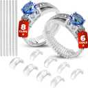 Ring Sizers for Loose Rings - 8 Easy-Clip Ring Adjusters and 6 Coil Adjusters - Ring Guards for Women and Men (14 pcs (1.58 mm))
