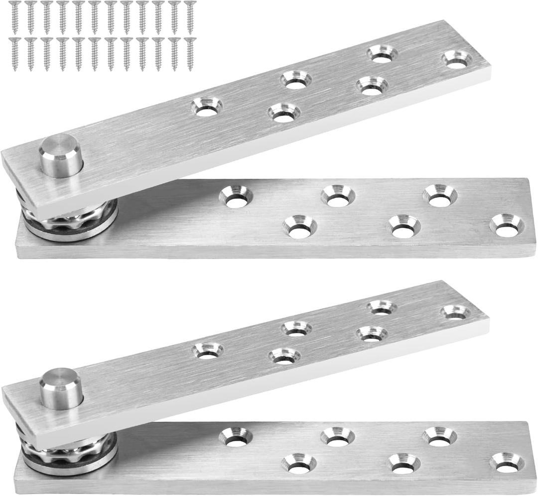 HBL' Pivot Hinge Heavy Duty Hidden Door Hinge for Wooden Secret Door, Stainless Steel and 300LBS Load Pivot Door Hardware for Bookcase/Bookshelf with 360 Degree Rotation.