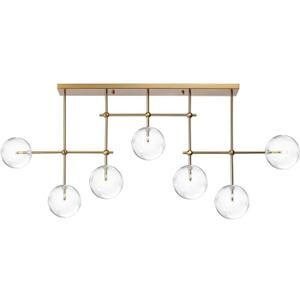 American postmodern Chandelier | Restaurant bar Chandelier | Long Chandelier | Magic Bean Molecular Glass lamp Restaurant Dining Room lamp(Gold)