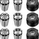 Shimeyao 9 Pcs Er11 Spring Collet Nut Set Er11 1/8'' + 1/4'' Collets + Clamping Nut Precision Spring Collet Set for Cnc Engraving Mechine Milling Lathe Tool