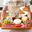 Bamboo Cutting Board Set, 2PCS Double-Sided Chopping Boards for Kitchen Meal Prep & Serving, Charcuterie, Juice Grooves & Side Handle, Ideal for Meat, Vegetables, Kitchen Essentials (14.9"L x 0.6"W, Light Brown)