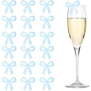 PATIKIL Bow Drink Tags, Acrylic Wine Glass Charms Reusable Drink Markers for Party Wedding Birthday and Events Accessories