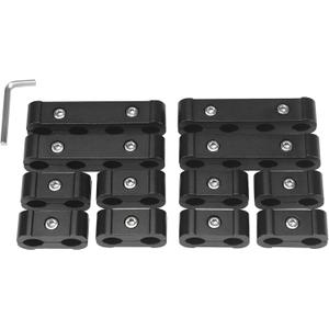 Ucreative Black 12PCS Aluminum Alloy Engine Spark Plug Wire Divider Separator Kit for 8mm 9mm 10mm Wire