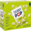SkinnyPop Popcorn, Original, Whole Grain, Dairy-Free Snack, 0.65oz Bags (6ct) 6 pack, BB 10/16/2025