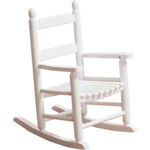 Kids Rocking Chair Wooden Rocker Small Baby Toddler Child Comfy Furniture Outdoor Indoor Reading Room Bedroom Living Room Ages 3-6 Anti-Tip Design Safe & Sturdy White, 19.7"d X 16.2"w X 24"h