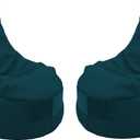 FDP Velvet and Vinyl Trendy Bean Bag, Children's Furniture for Bedroom, Playroom, Daycare, Preschool or Classroom, 2-Pack - Blue