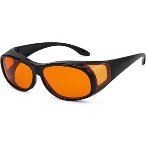 Eyekepper 100% Blue Light Reduction,Fitover Anti-Blue Blocking Computer Glasses with Extra Amber Lens