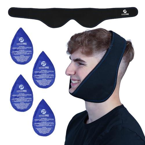 Fittest Pro Wisdom Teeth Ice Pack Head Wrap Jaw Ice Pack for Face Oral Surgery, Face Ice Pack with 4 Hot Cold Gel Pack for TMJ, Tooth Extraction, Tonsillectomy Recovery
