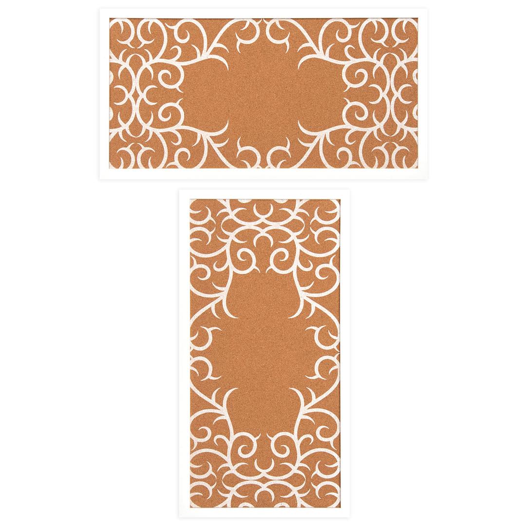 gasaré, Extra Thick Cork Board for Walls, Bulletin Board, Pin Board, Decorative, Solid Frame, Install Horizontal or Vertical, for Home and Office, Push Pins Included, 23 x 12 Inches, White