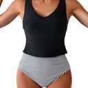 Eomenie Two Piece Tankini Swimsuits for Women Tummy Control Bathing Suits Cutout Back Swim Tank Top with High Waisted Bottom Global Recycled Standard XL