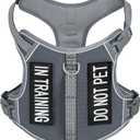 Light Dog Harness for Small Sized Dog Breeds, No-Pull Pet Harness with 2 Leash Clips, Adjustable Soft Padded Dog Vest, Reflective Pet Oxford Vest, Puggle, Terriers, Beagle, Gray, Small