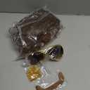 70s Wigs for Men Disco Wig for Halloween Party Short Brown Feathered Hair with Glasses Gold Necklace Mustache