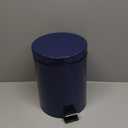 mDesign Pedal Bin  Metal Waste Bin with Pedal, Lid and Plastic Bucket Insert  for Bathroom, Kitchen, and Office  5 Litre Household Rubbish Bin with Ergonomic Design  Blue (Navy)