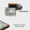 OIQArtOIQ Vintage Landscape Canvas Wall Art Framed Natural Scenery Painting Artwork Prints France Country Wilderness Farmhouse Decor Pictures Kitchen Bedroom Living Room Bathroom (8x10 in, Cloud)