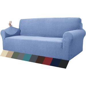 ZNSAYOTX 1 Piece Jacquard Couch Covers for 3 Cushion Couch High Stretch Sofa Cover for Pets Dogs Anti Slip Extra Large Sofa Slipcovers Furniture Protector (X-Large,Light Blue)