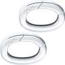 2pcs 925 Sterling Silver Oval Jewelry Clasps, Hypoallergenic Necklace Enhancer Shortener, Spring Bail Clasp Rings Connector Carabiner for Bracelet Anklet Jewelry Making (S)
