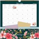 Wall Calendar 2026-2027 - Pocket Calendar, 11.2" x 11.2", 2026-2027 Calendar with Pockets, Jul. 2026 - Dec. 2027, Wall Calendar 18 Month with One Pockets, Calendars for Office School Home, Golden Twin Wire Binding, Premium Paper - 12 Different Floral