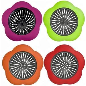 JIANYI Kitchen Sink Strainer, 4PCS Silicone Sink Strainers, Large Wide Rim 4.5" Diameter Sink Drain Strainer for Kitchen Sink - Multicolor