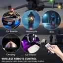 Upgraded 4PCS Wireless LED Strobe Lights for Car, 8 Colors Interior Car Lights with Remote Control, USB-C charging Warning Light for Car Motorcycle Drone Bike Decor