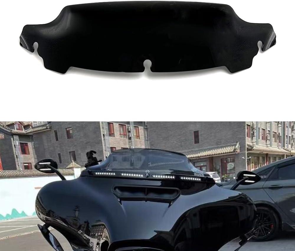 IZX Motorcycle Accessories 4.5" Windshield Fairing Windscreen Cover For Harley Touring Street Electra Glide Ultra Limited FLHX Tri Glide Ultra 2014-2022 2023 (Black)