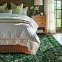 Dark Green Area Rugs 6x9 for Living Room, Washable Vintage Rugs for Bedroom, Distressed Throw Rug, Non Slip Rug Carpet for Bedroom Dining