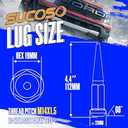32PCS 14X1.5 Spike lug nut 4.4" Tall-Chevy Silverado 8Lug, M14x1.5 Electroplated Wheel Spike Lug Nut For Suburban GMC Sierra Yukon Ford F250 F350 RAM 2500 3500 Aftermarket Wheel,One Piece Anti-Rusting