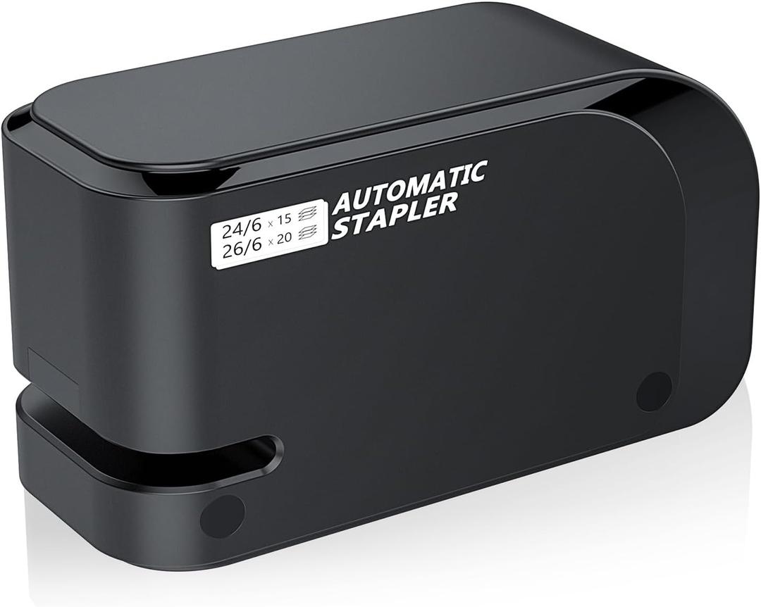 Automatic Stapler - Compatible with 24/6 and 26/6 Staples - Electric Stapling for Office and Home - 25-Sheet Capacity - Battery or USB Powered