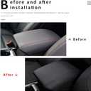 INTGET for 2026 Ford Explorer Accessories Center Console Cover for Ford Explorer 2020 2021 2022 2023 2024 2025 Leather Car Middle Armrest Arm Rest Lid Dog Seat Cover Protector(Black Stitches)