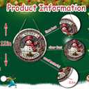 Christmas Wreath Wooden Merry Christmas Snowman Front Door Sign Xmas Holiday Outside Porch Decor with Retro Snow Scenery Design Winter Farmhouse Rustic Wooden Wreath Indoor Wall Hanging Decoration (Christmas Styl 13)