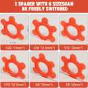100 Pcs 6-in-1 Hexagon Tile Spacers 15mm Reusable Large 2.64 inch Plastic Tile Leveling Shims, Colour Coded Gap Clips for Wall & Floor Tiling, Fast Removal (Red)