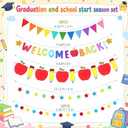2 x Tiamon 7 Pcs Welcome Back Paper Garland Back to School Hanging Banner
