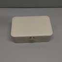 Vlando Jewelry Box Organizer for Women Girls, 2 Layer Jewelry Case with Lock,Jewelry Storage Earrings Necklace,Rings,Gift for Teachers Wedding Birthday Gifts-Cream White