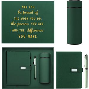 Honoson Christmas Employees Appreciation Gift Set for Men, New Employee Welcome to The Team Sets Notebook Pen and Tumbler May You Be Proud, Farewell Gifts for Coworkers Christmas(Dark Green)