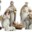 11PCS Nativity Set for Christmas Nativity Scene Resin Figurine Set, Birth of Jesus Ornament, Hand-Painted Holy Family Manger Scene Tabletop Collection Gifts for Christmas Indoor Decor