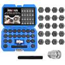 JEUCLEL 22PCS Wheel Locking Nut Key Kit Compatible with VW VAG Volkswagen, Wheel Lock Nut Socket Adapter Set, Anti-Theft Lug Removal Tool, Anti-Theft Screw Remover Repair Tool