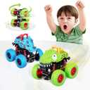 LODBY Dinosaur Toys for 2 3 4 5 Year Old Boys - Monster Truck Toys for Toddlers Boys Ages 2-4-6 - Push and Go Cars Dinosaur Toys for Kids 3-5 Year Old Boy Christmas Birthday Gifts